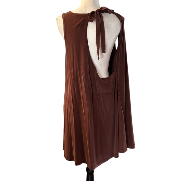 LOFT Lou & Grey Casual Sleeveless Keyhole Wrap Back Swing Dress SZ S in Brown - Picture 6 of 8